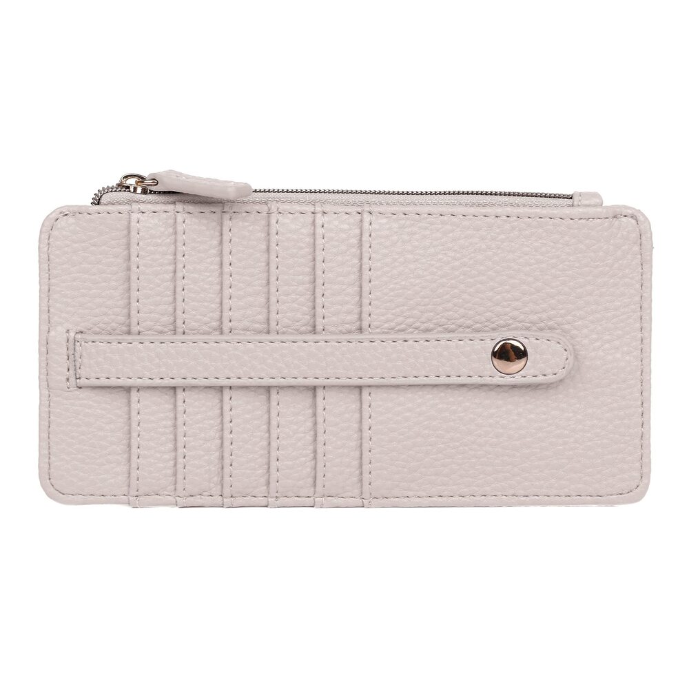 2111 Julia Buxton Vegan Leather Pik-Me-Up Thin Card Holder White Pepper